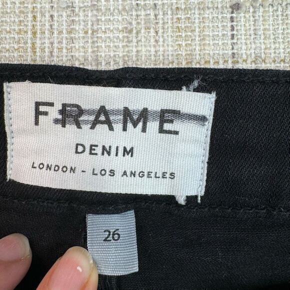 Frame Le Skinny De Jeanne Distressed Ripped Black Jeans Size‎ 26 - Picture 4 of 7